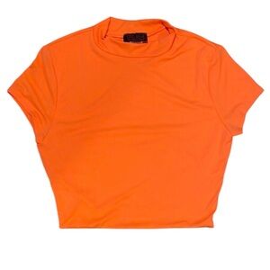 Hot Miami Styles Bright Orange Stretchy Crop top